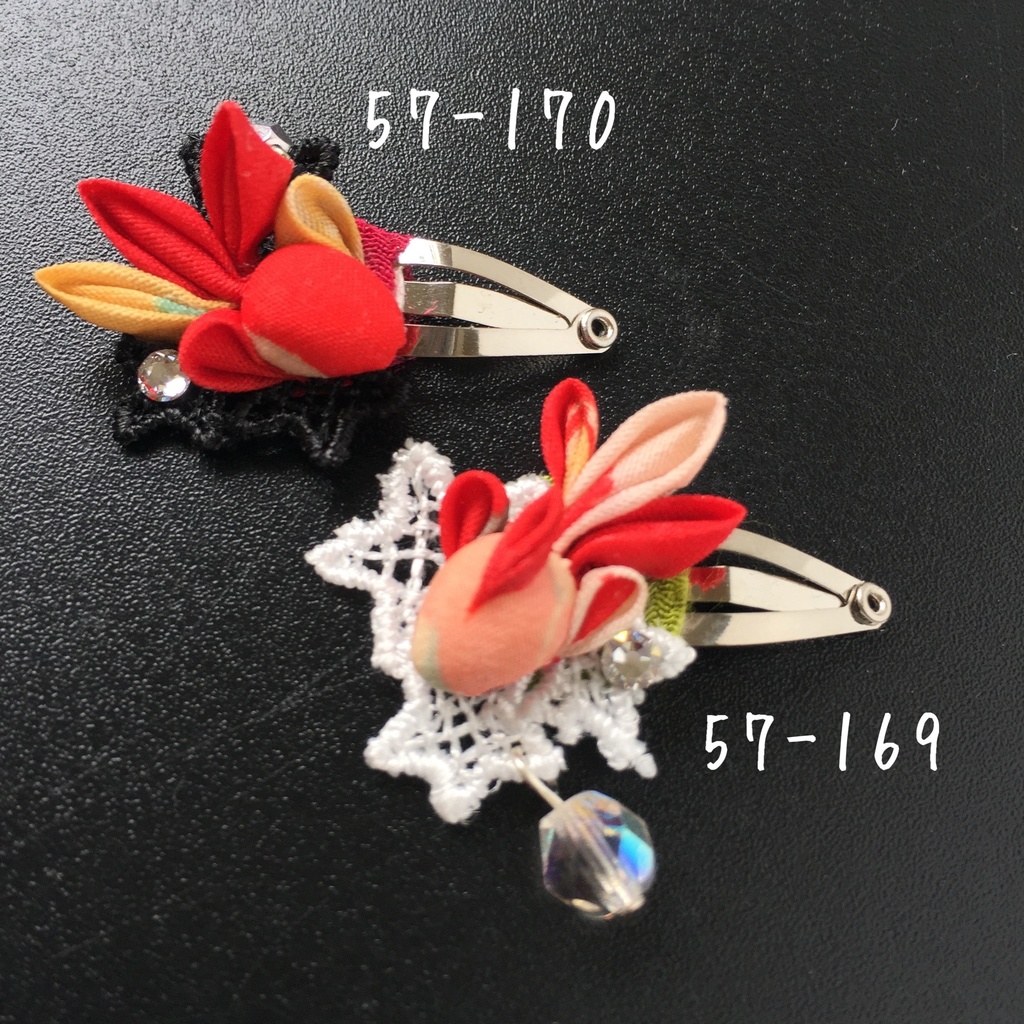 オビツ11サイズ 季節のお花や金魚の小さなパッチンどめ