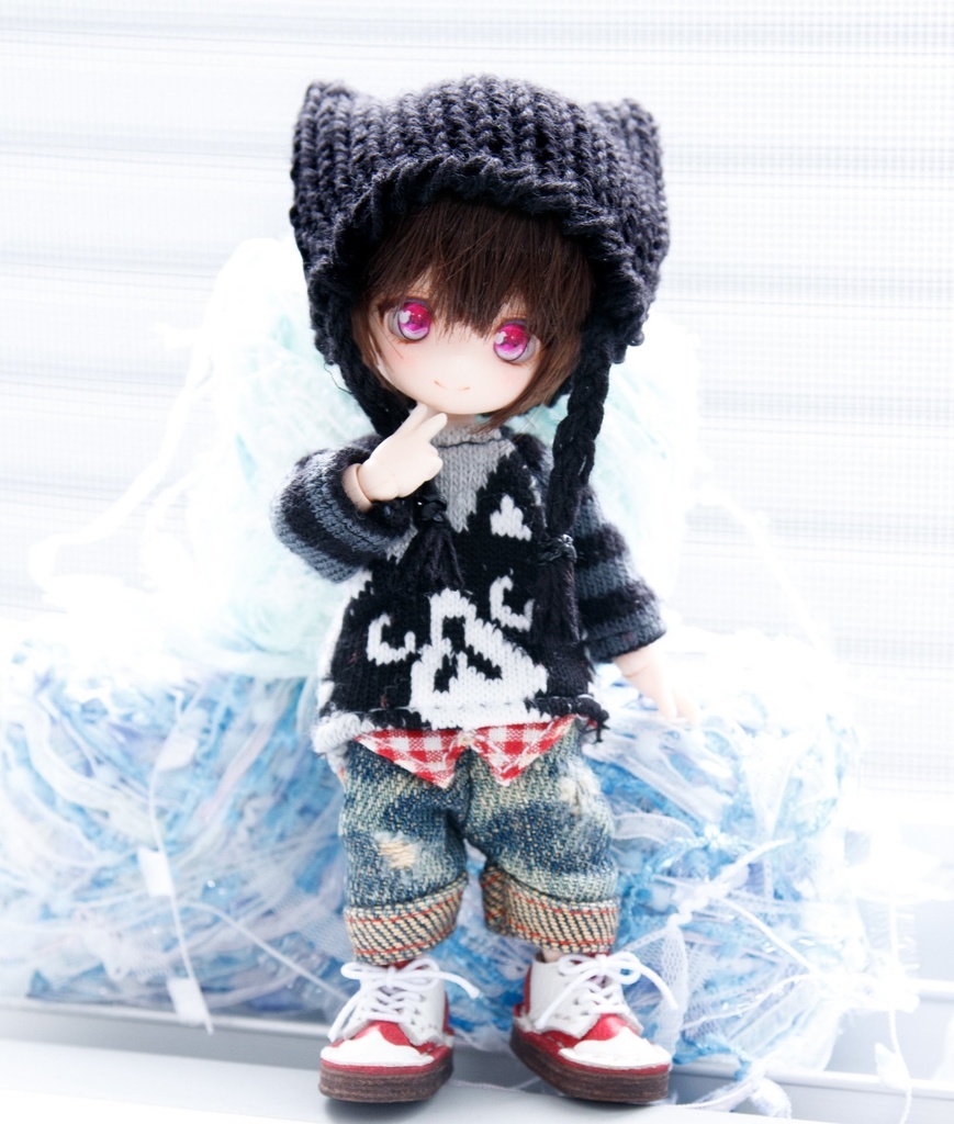 4インチサイズ にゃんこニット帽