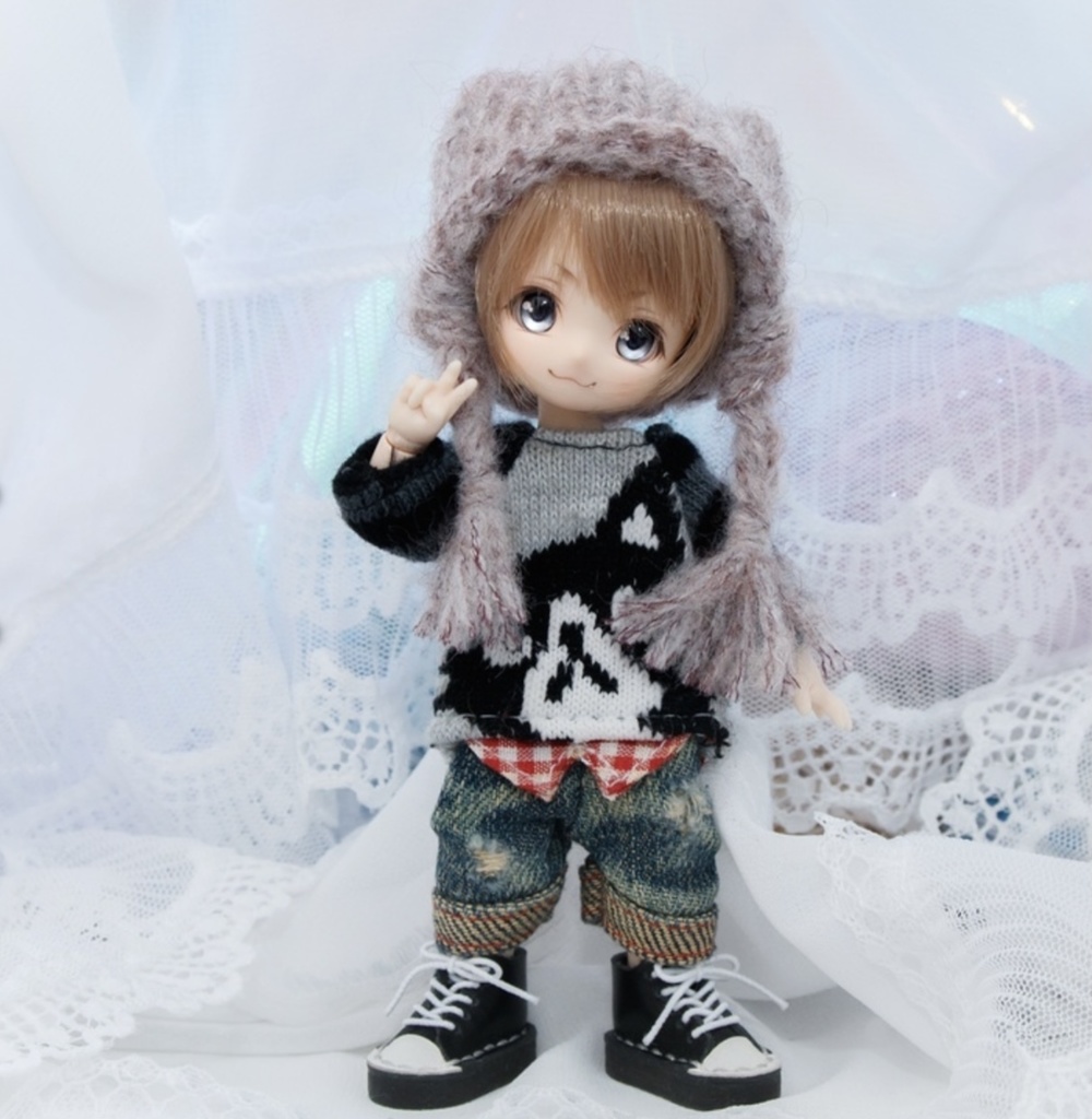 4インチサイズ にゃんこニット帽