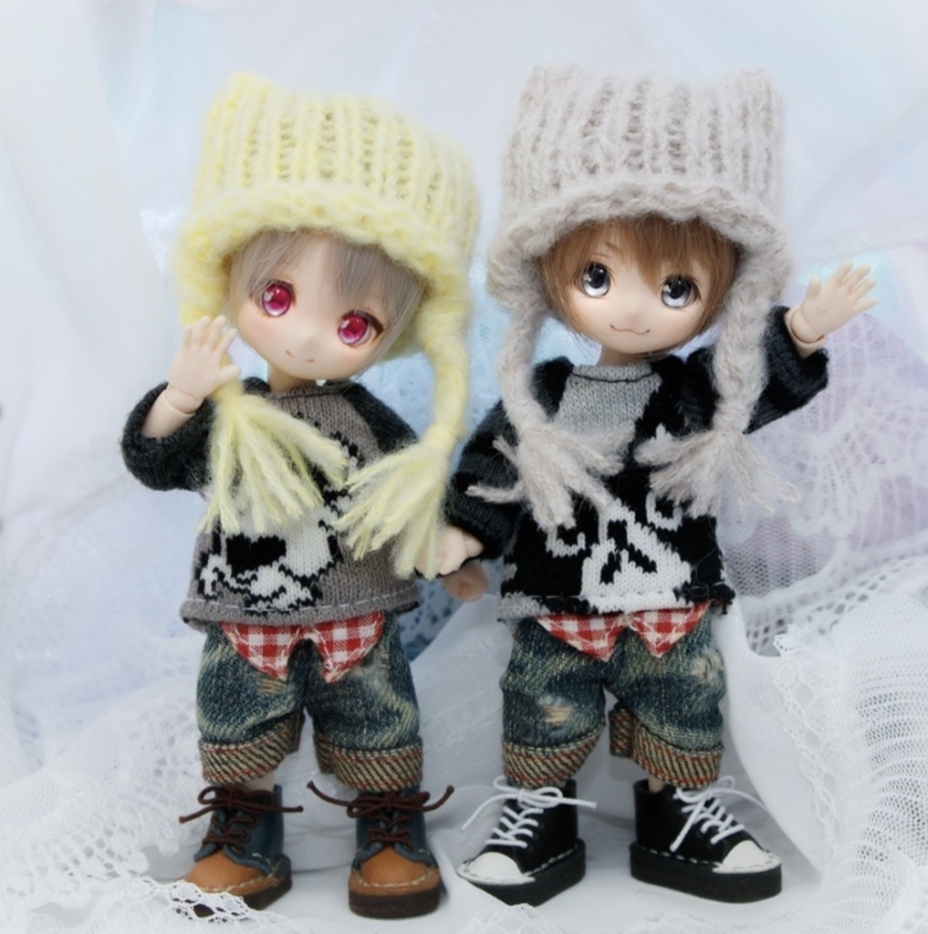 4インチサイズ にゃんこニット帽