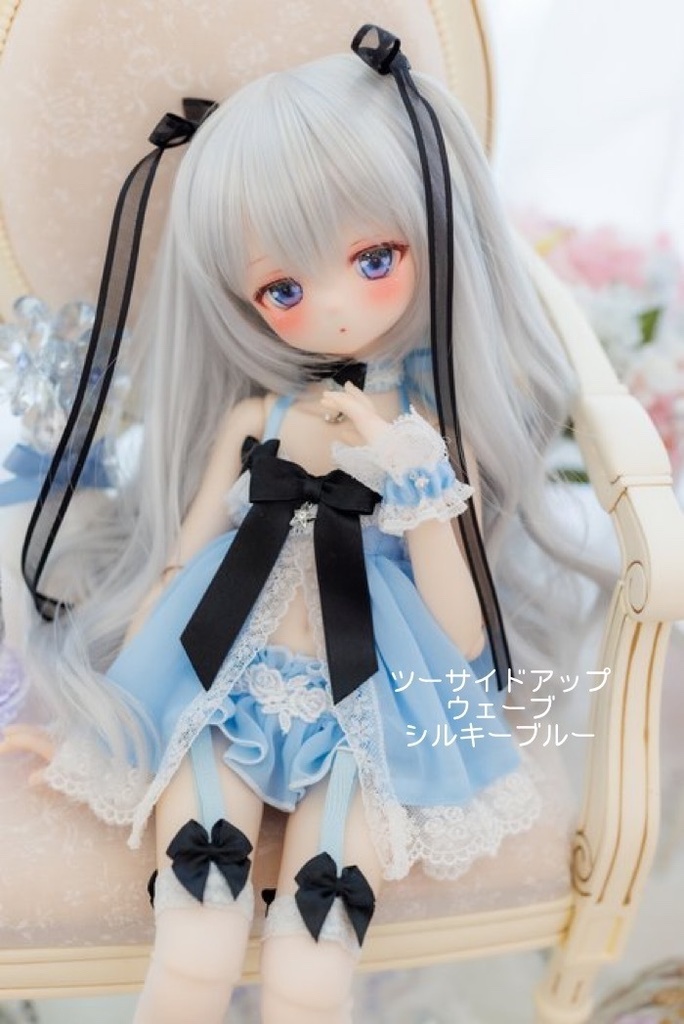 8~9inchウィッグ ツーサイドアップウェーブ