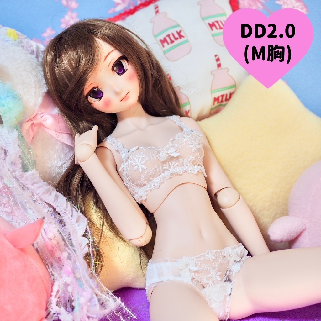★限定デザイン★DD/S胸~DDdyサイズ『ミルクホワイト レースランジェリーセット』