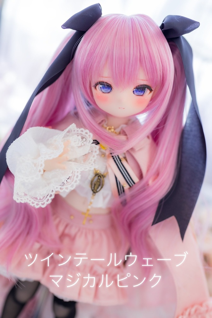 8~9inchウィッグ ツインテールウェーブ