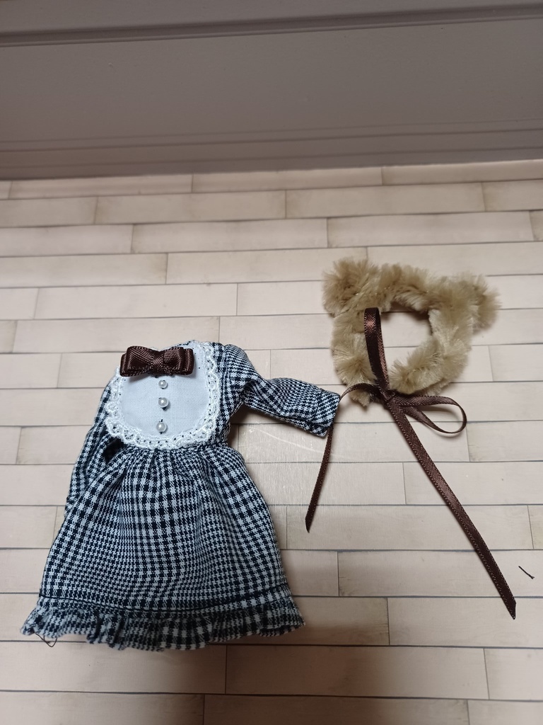 オビツ11サイズ うさぎの ぬいぐるみセット/くまポシェットセット/ロングドレス