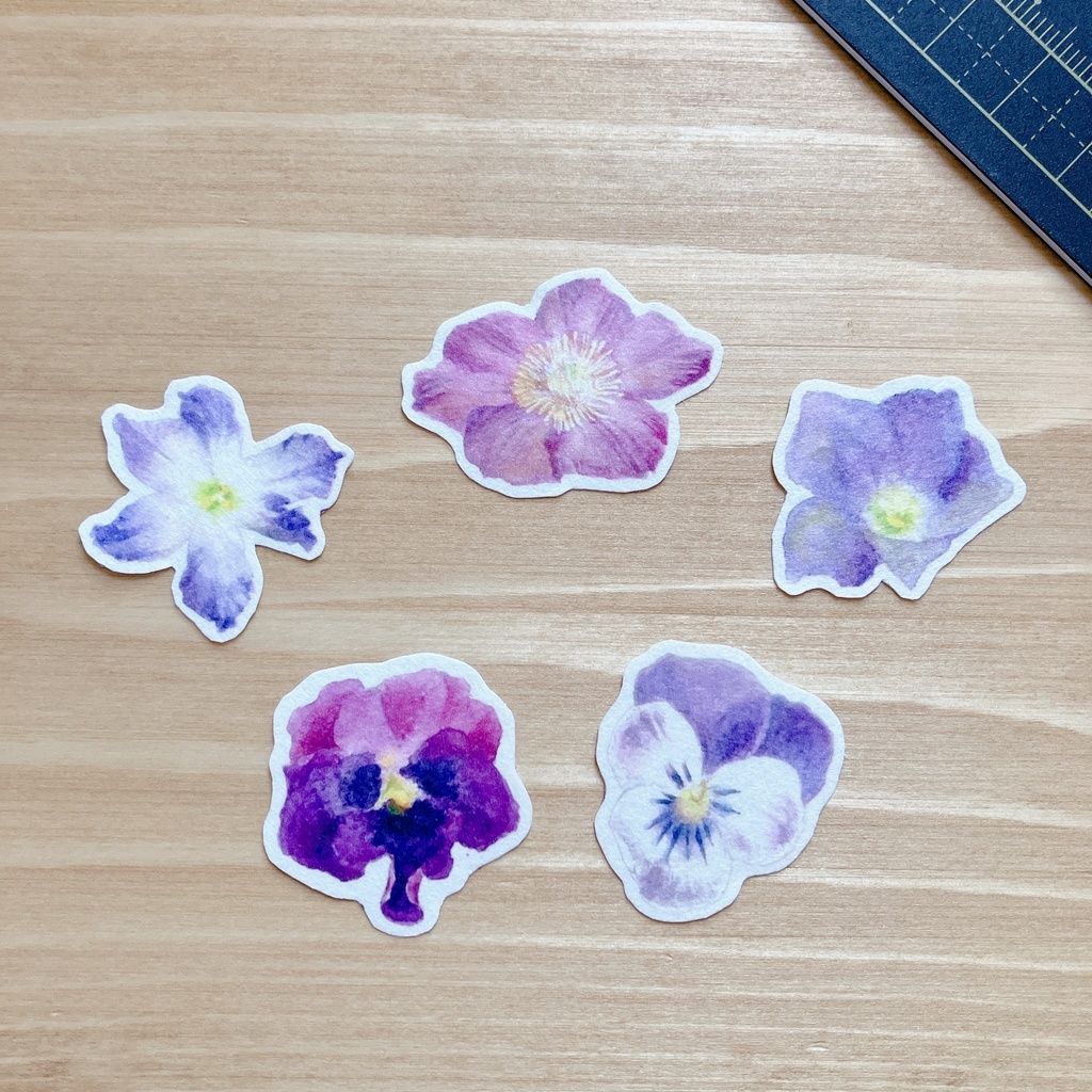 フレークシール Flower language Vioret petit
