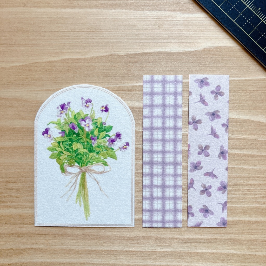 フレークシール Flower language Vioret petit