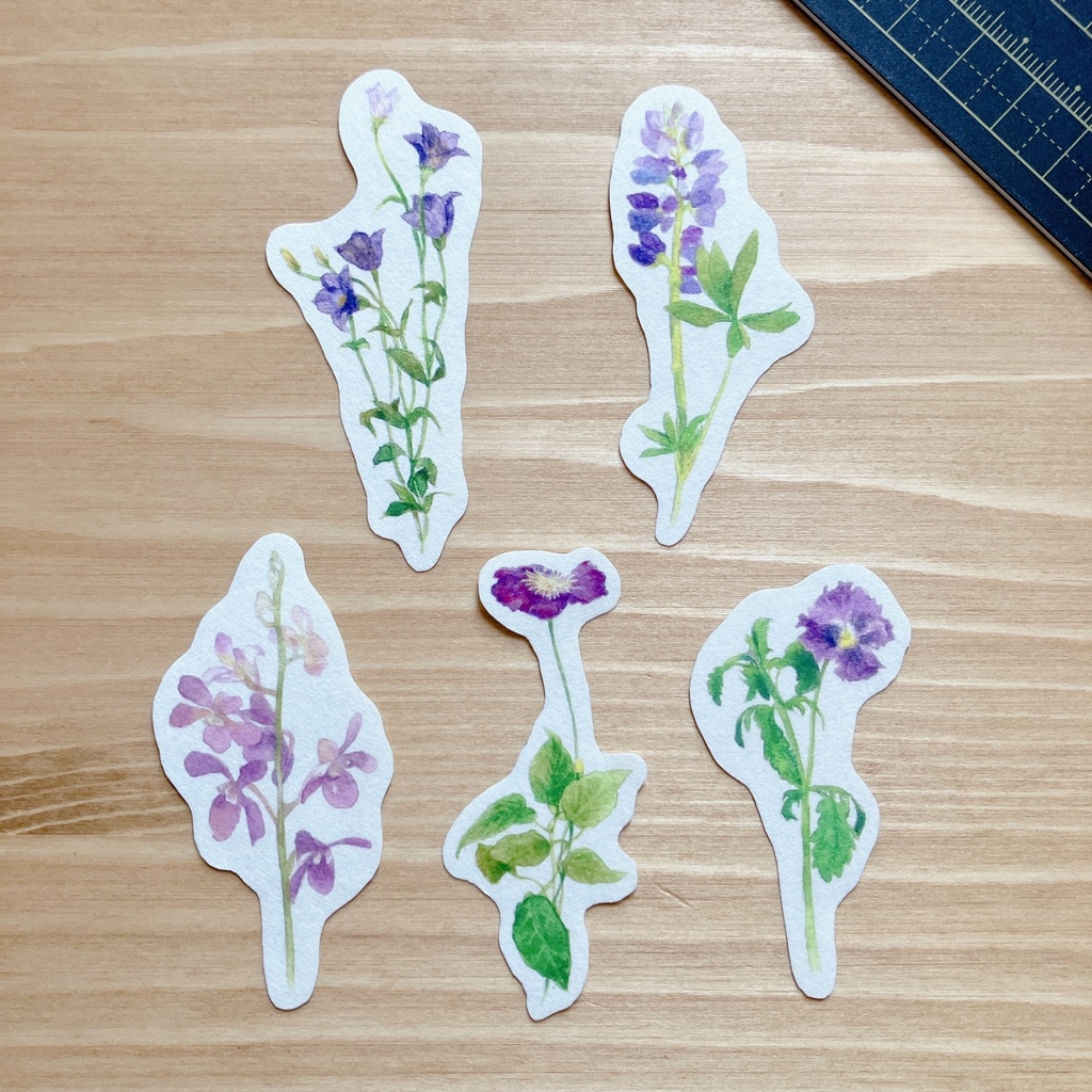 フレークシール Flower language Vioret petit