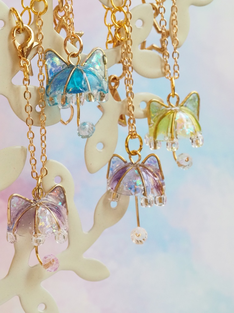 梅雨ੈ✩ネコ耳傘チャーム