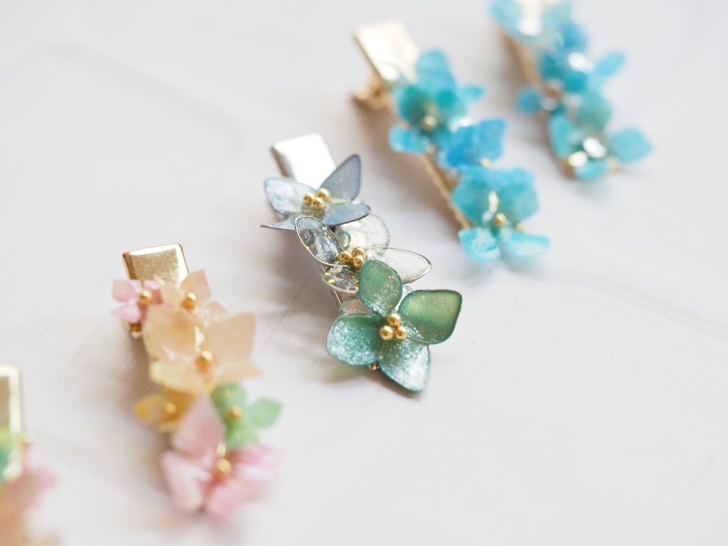 紫陽花ヘアクリップ