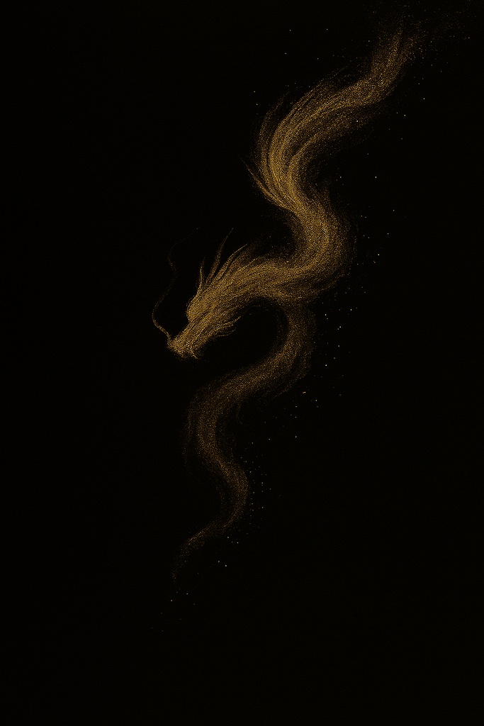 【開運壁紙5枚セット】福徳アトリエ|黒×金ミニマル|龍気・鳥居・金槌・金風・筆円