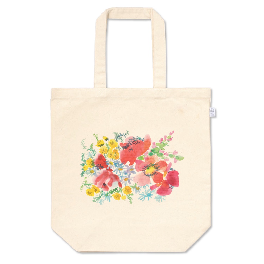 「赤い花束」Mサイズエコバッグ