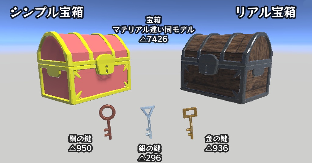 鍵付き宝箱【無料版あり/VRChatワールドギミック】