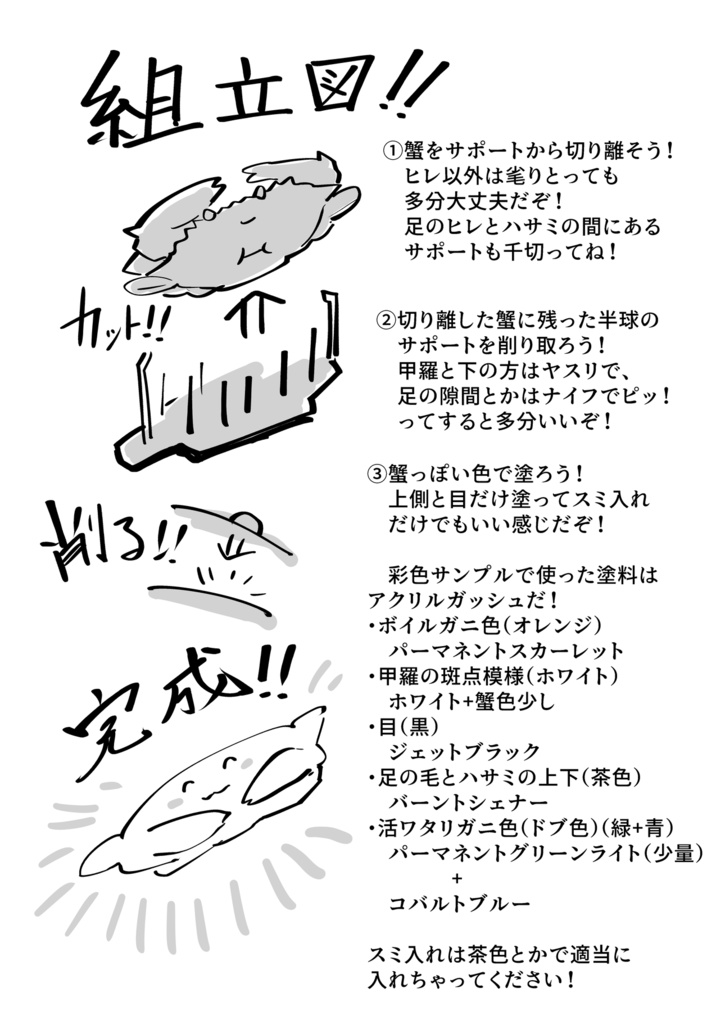 1/12 ボイルワタリガニ4杯セット(STLデータあり)