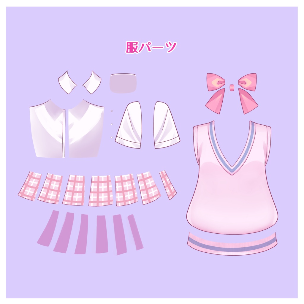 【汎用】ゆるふわツインドリルちゃん【パーツ分けPSD】/【Generic】Twin Drills Hair Girl【layered PSD】】