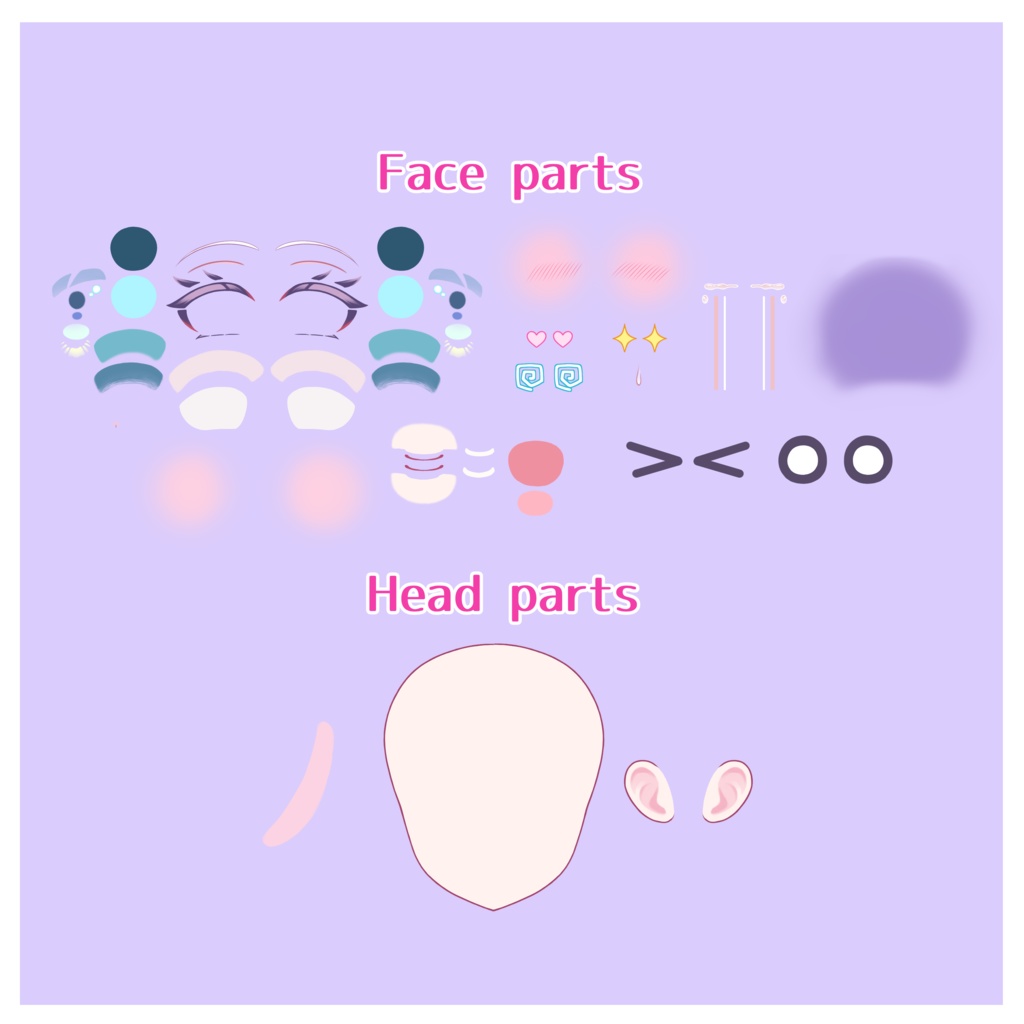 【汎用】ゆるふわツインドリルちゃん【パーツ分けPSD】/【Generic】Twin Drills Hair Girl【layered PSD】】