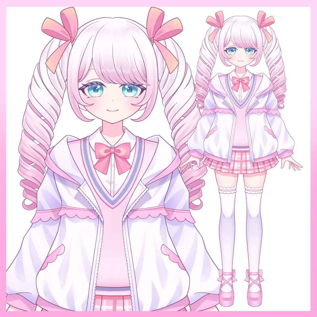 【汎用】ゆるふわツインドリルちゃん【パーツ分けPSD】/【Generic】Twin Drills Hair Girl【layered PSD】】