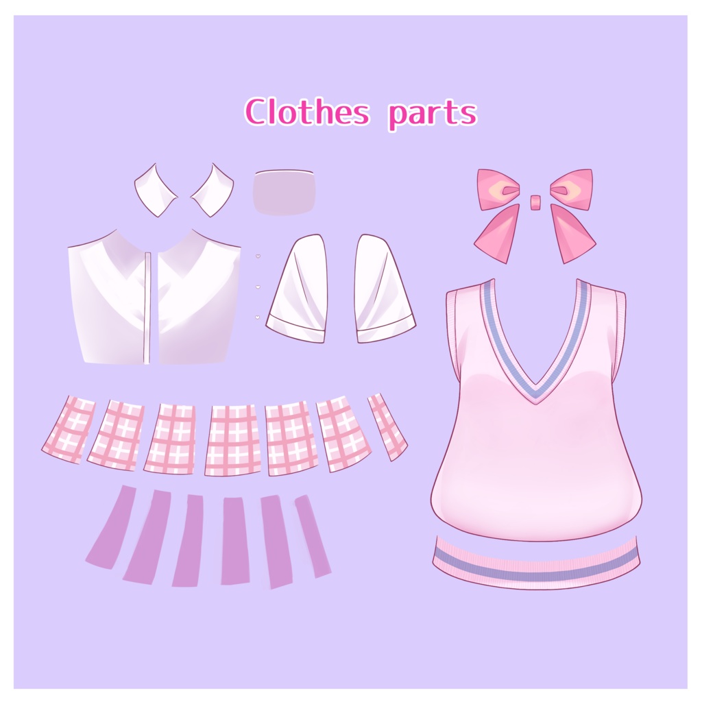 【汎用】ゆるふわツインドリルちゃん【パーツ分けPSD】/【Generic】Twin Drills Hair Girl【layered PSD】】