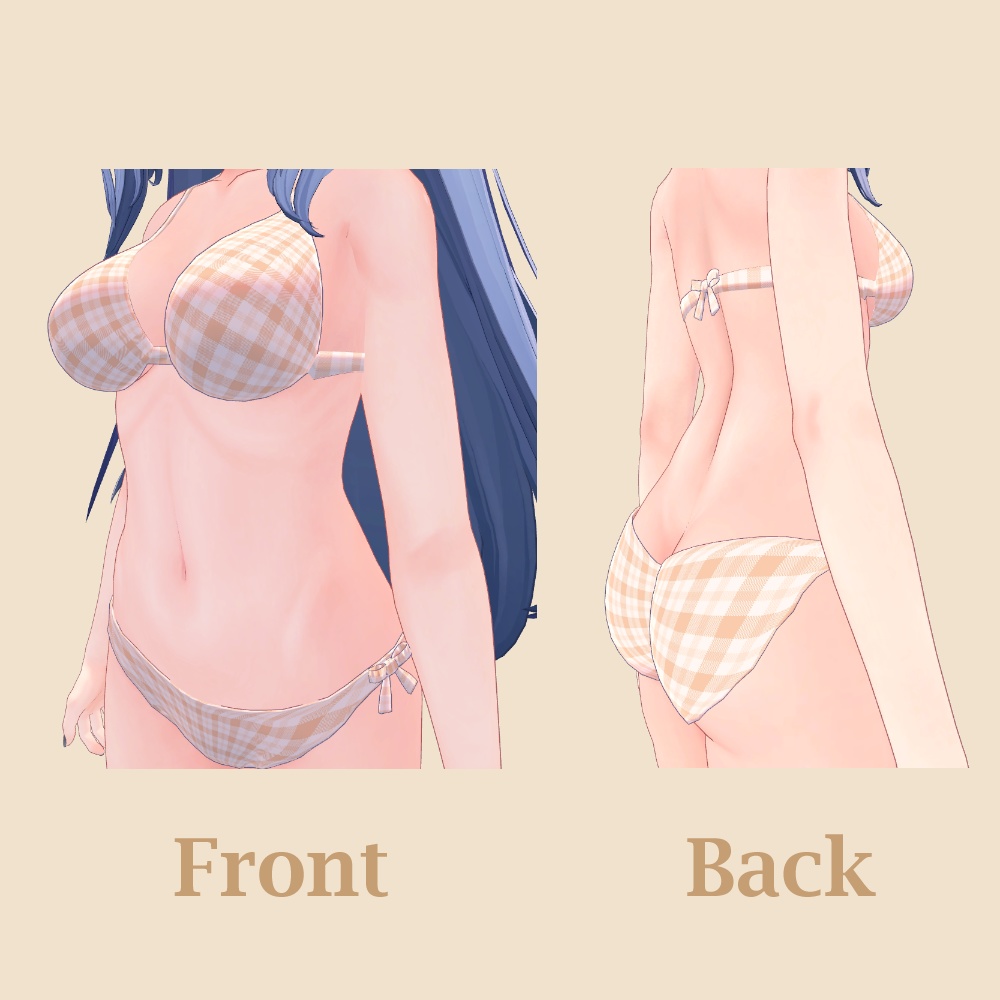 【桔梗用】チェックカラー三角ビキニ【MA設定済み】