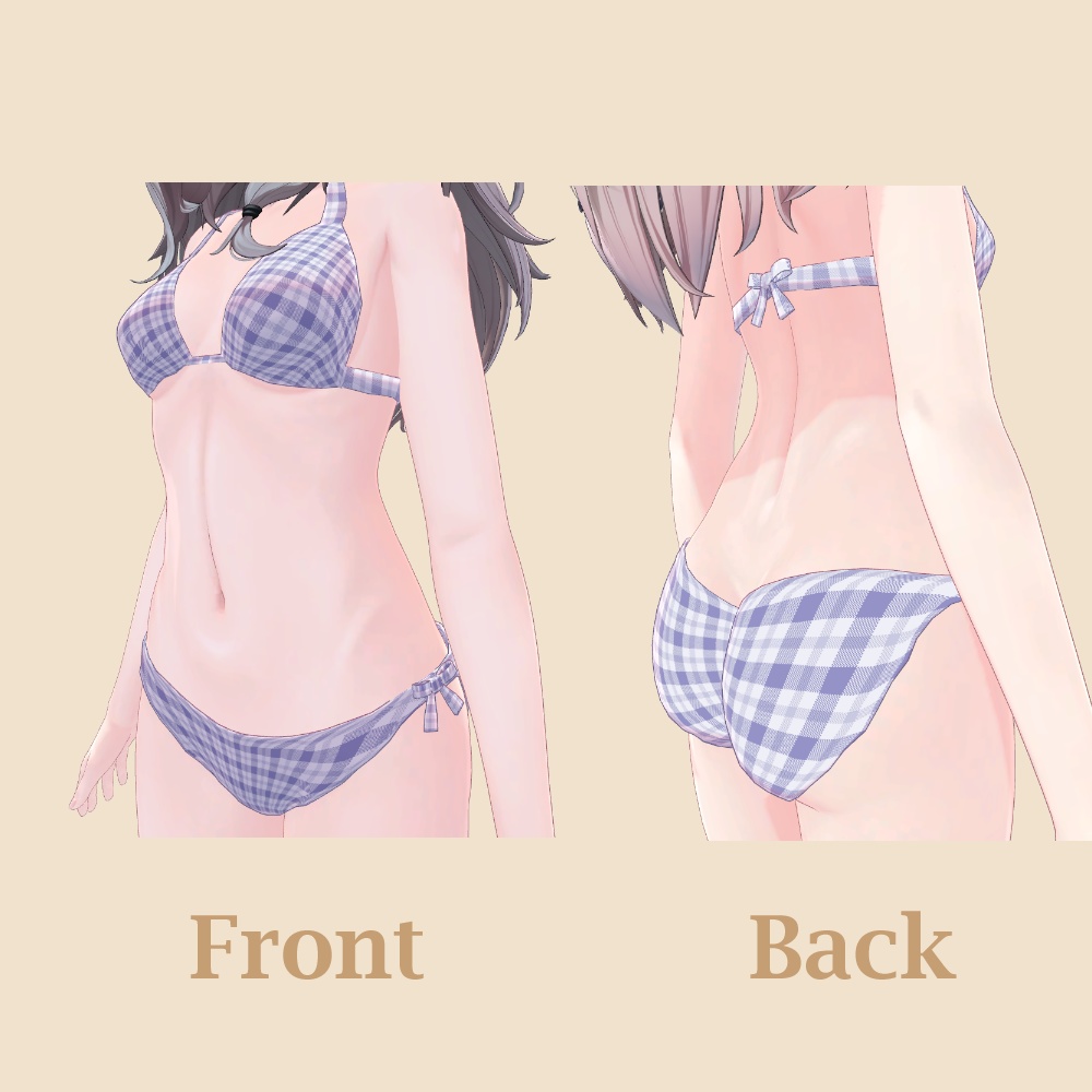 【しなの用】チェックカラー三角ビキニ