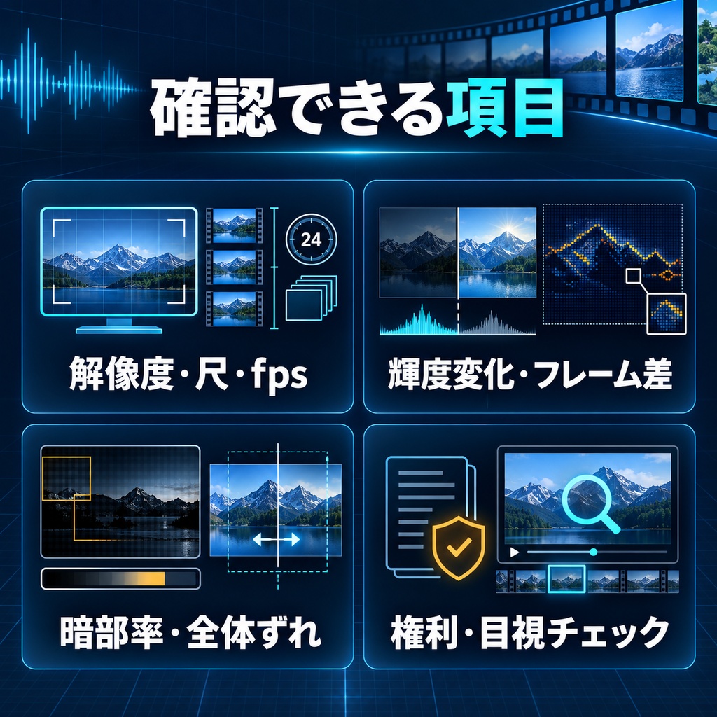 AIストック動画 投稿前QAキット β版|全フレーム検査+チェックリスト