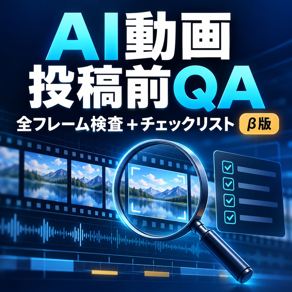 AIストック動画 投稿前QAキット β版|全フレーム検査+チェックリスト