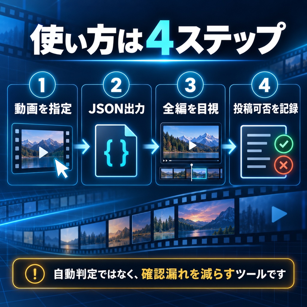 AIストック動画 投稿前QAキット β版|全フレーム検査+チェックリスト