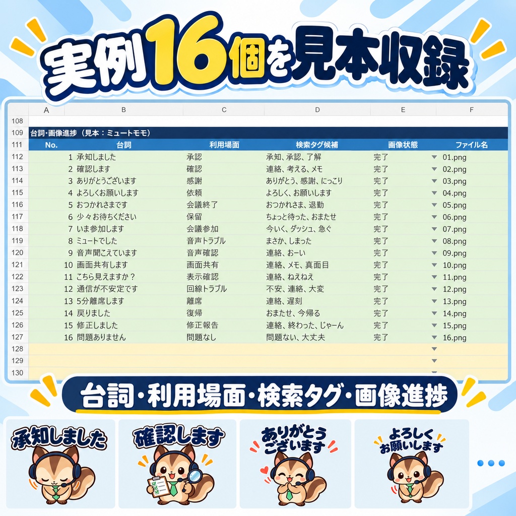 LINEスタンプ販売PDCA管理シート|企画・台詞・申請・週次売上をExcelで一括管理