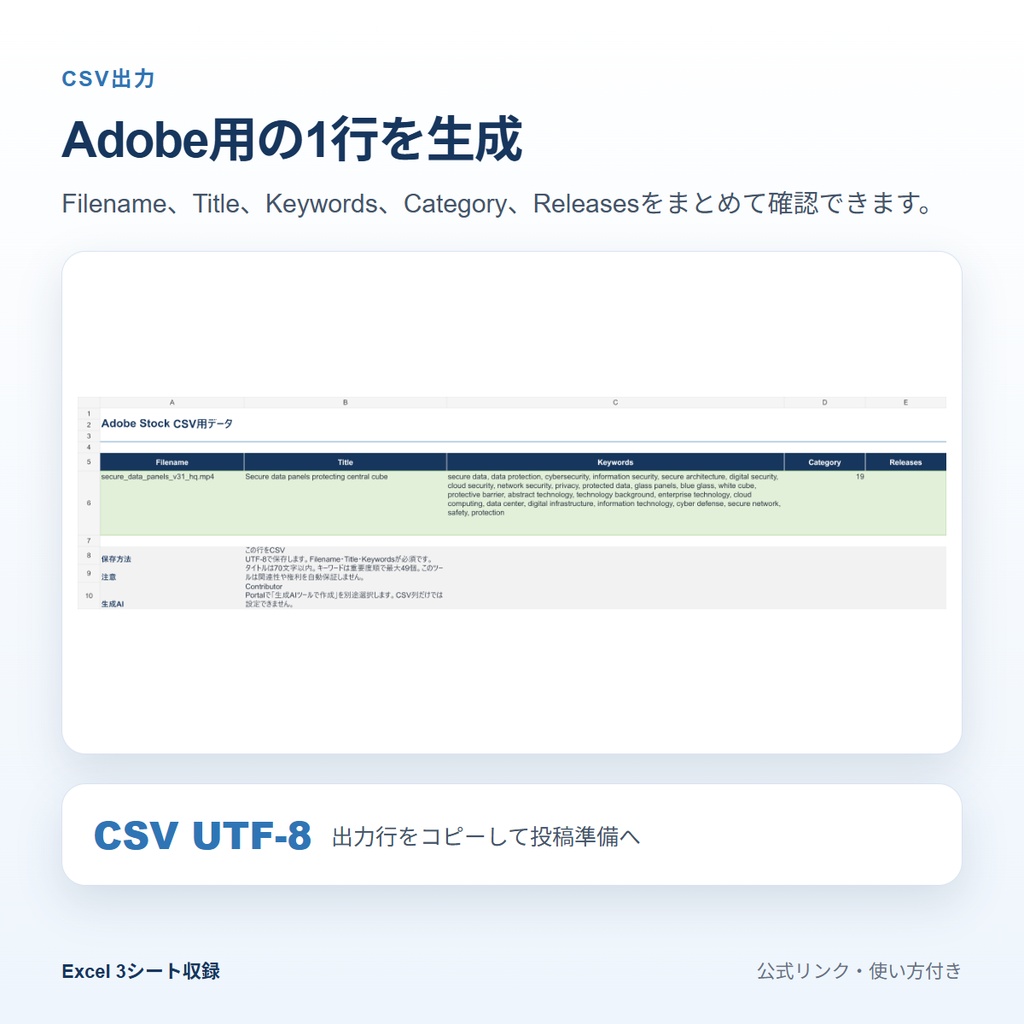 Adobe Stockタイトル・キーワード検査ツール|先頭10語・重複・CSVをExcelで確認