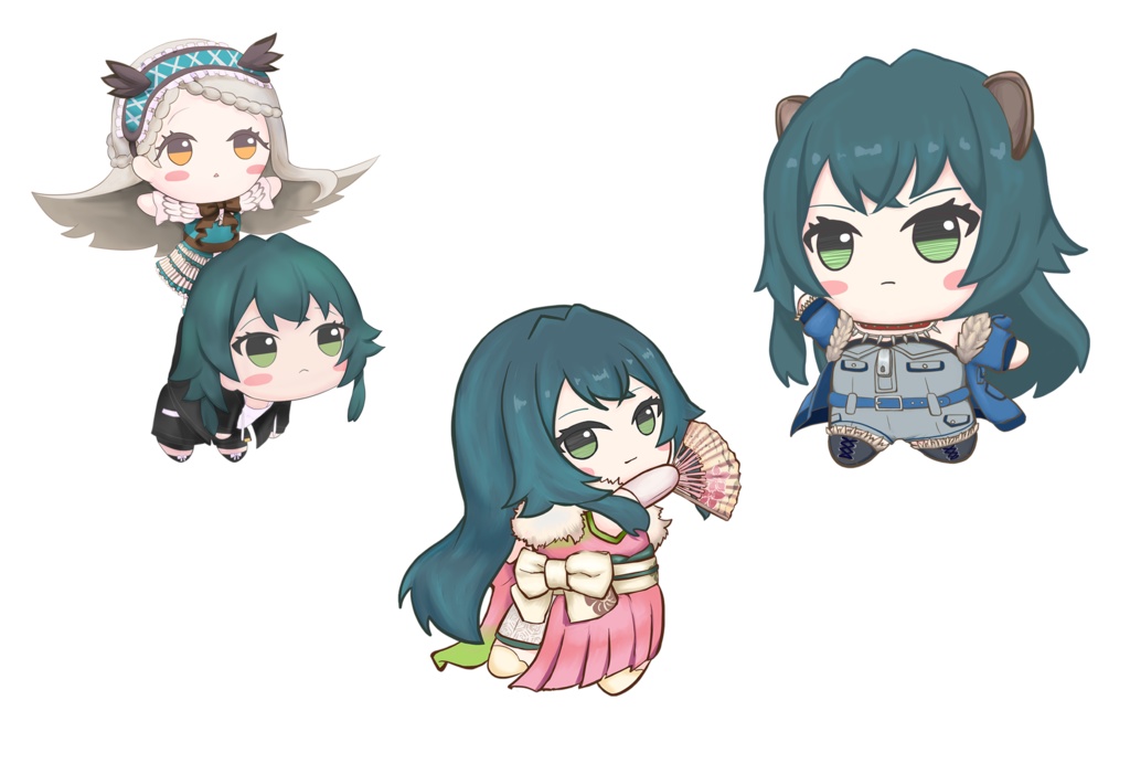 （二次創作）ちびぐるみ手毬ステッカー