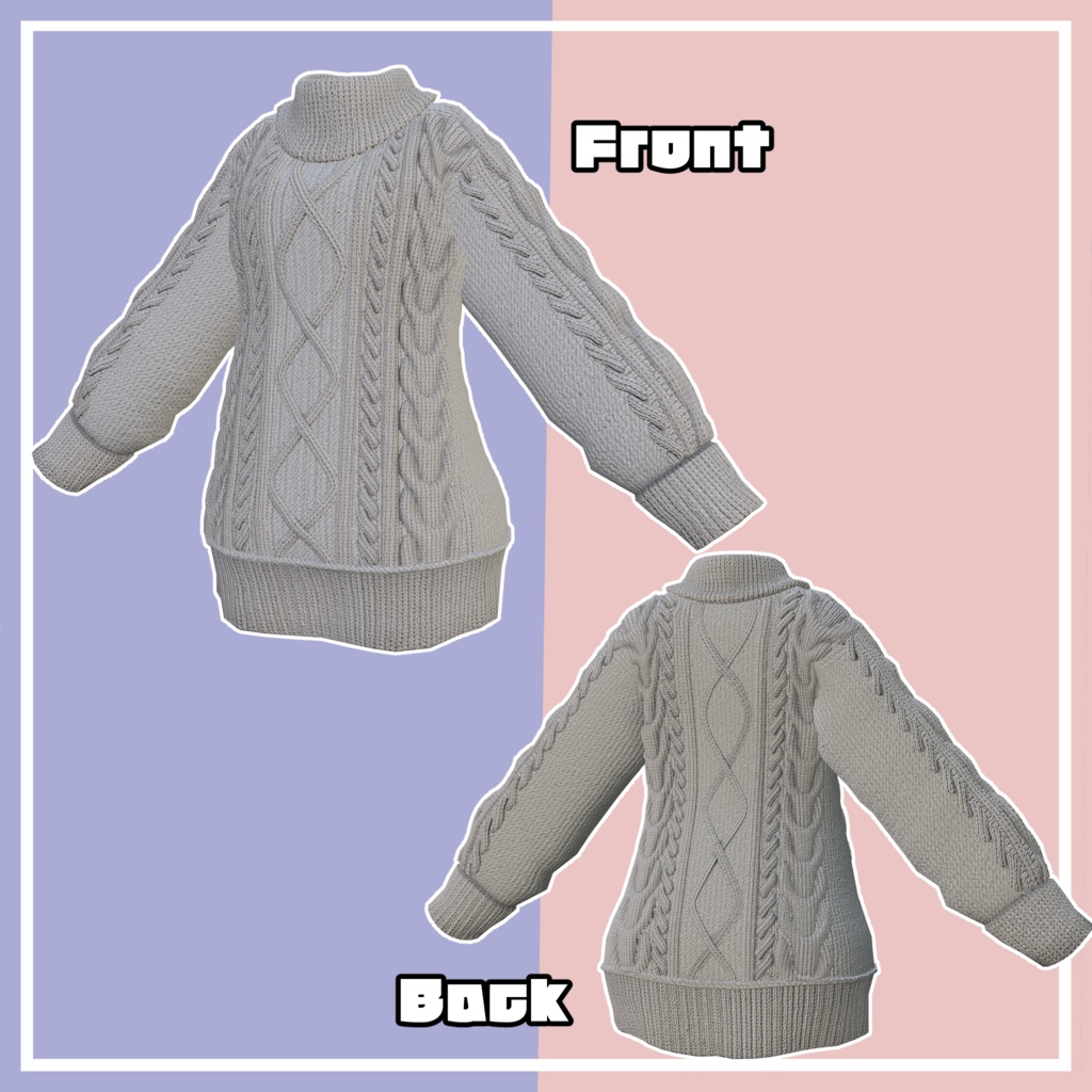 ケーブルニットセーター(複数アバター対応)