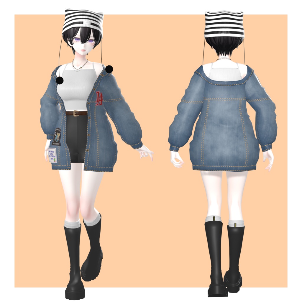 ワッペンデニムジャケット(森羅用衣装)