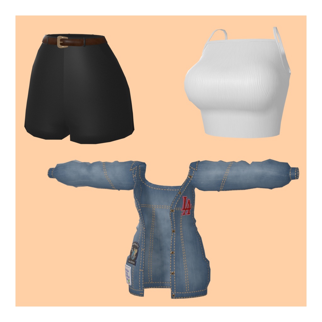 ワッペンデニムジャケット(森羅用衣装)