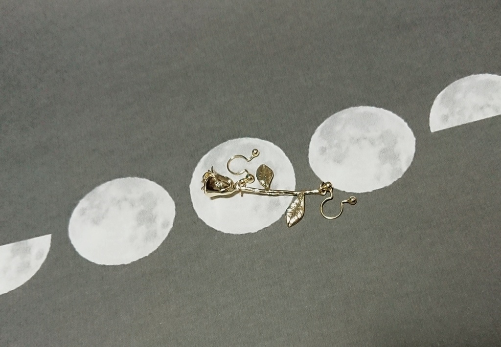 薔薇のフェイクインダストリアル 【イヤリング】