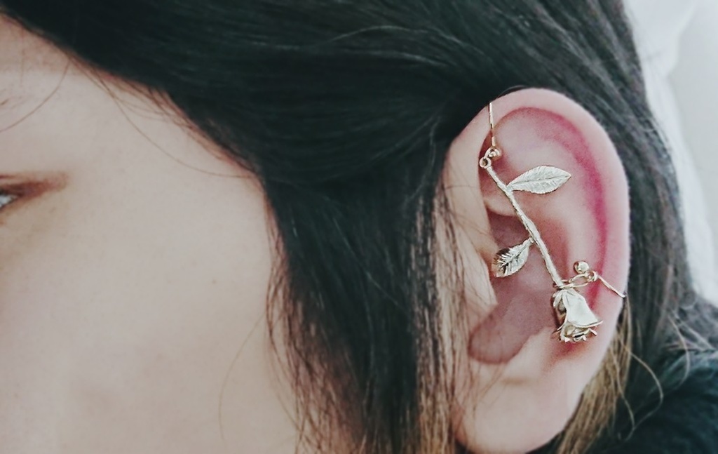 薔薇のフェイクインダストリアル 【イヤリング】