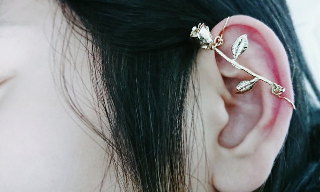 薔薇のフェイクインダストリアル 【イヤリング】