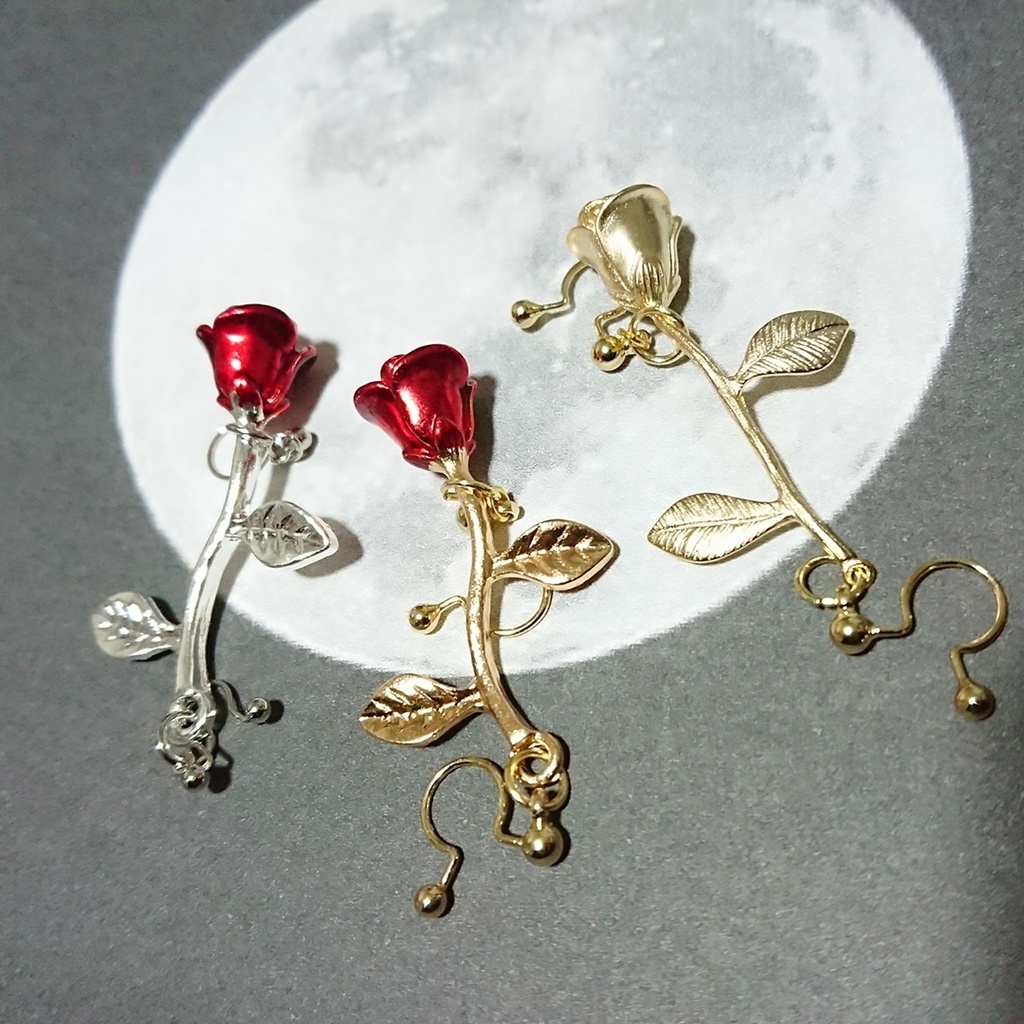 薔薇のフェイクインダストリアル 【イヤリング】