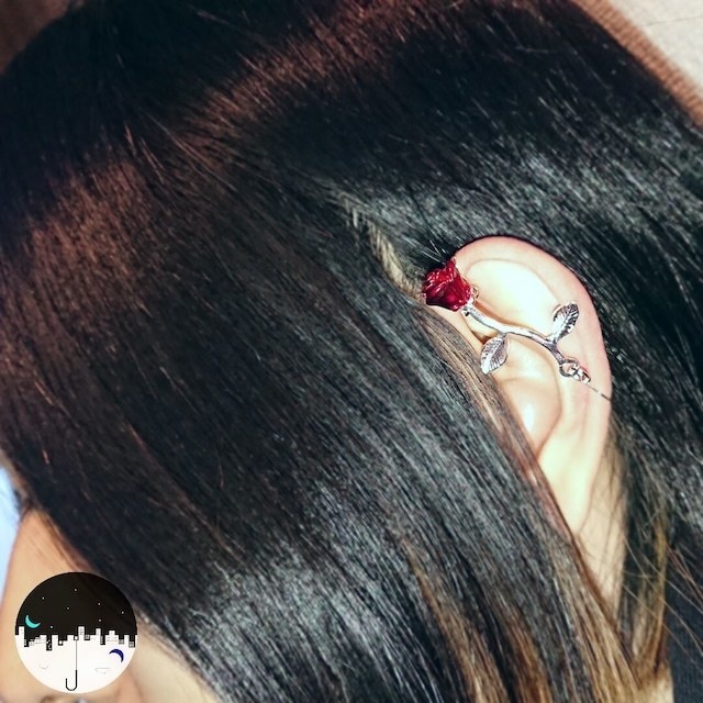 薔薇のフェイクインダストリアル 【イヤリング】