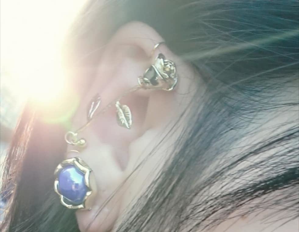 薔薇のフェイクインダストリアル 【イヤリング】