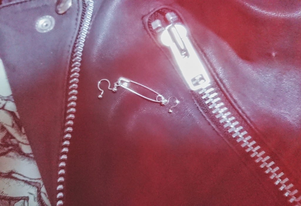 安全ピンのフェイクインダストリアル【イヤリング】