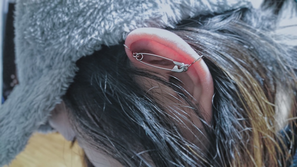 安全ピンのフェイクインダストリアル【イヤリング】