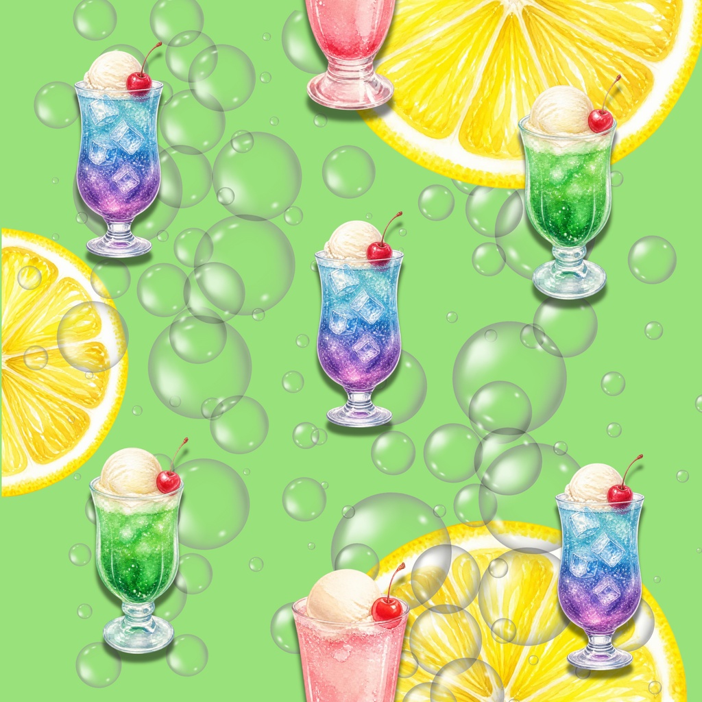 ぶくぶくクリームソーダ緑