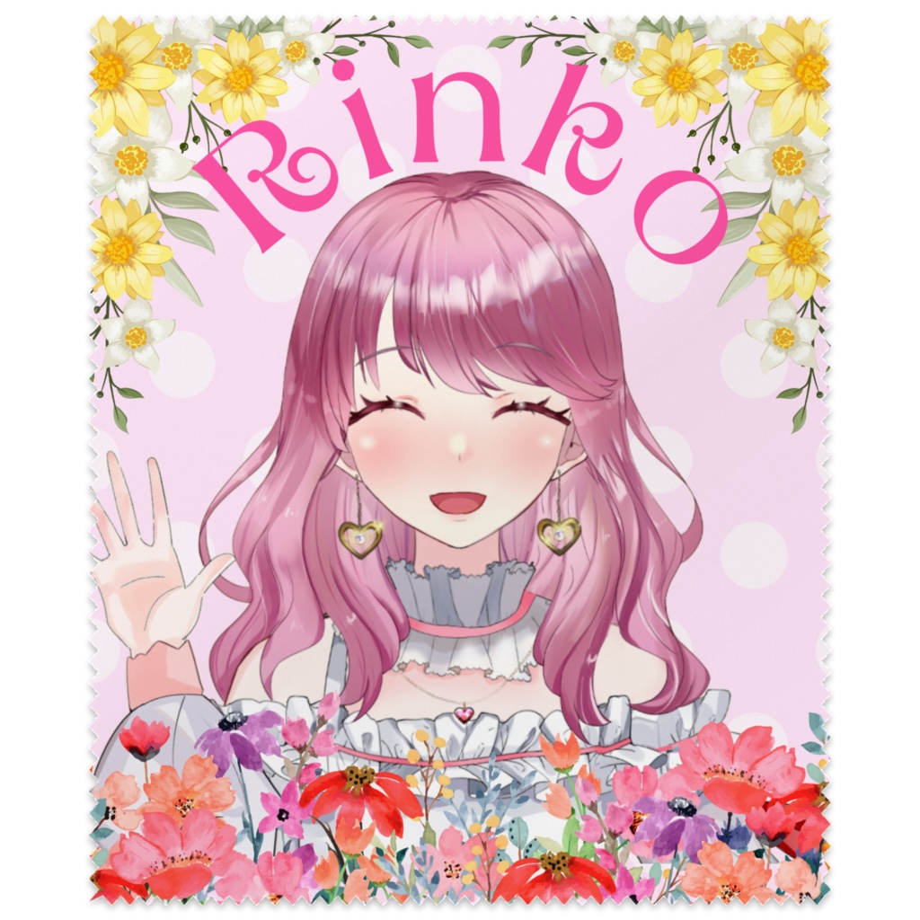 リン子のメガネ拭き（ピンク）