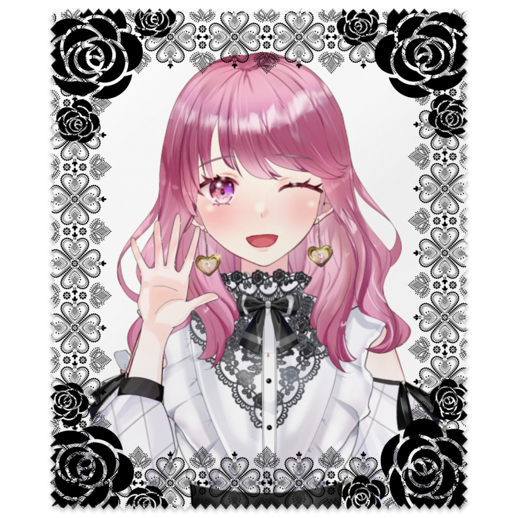 リン子のメガネ拭き（黒）