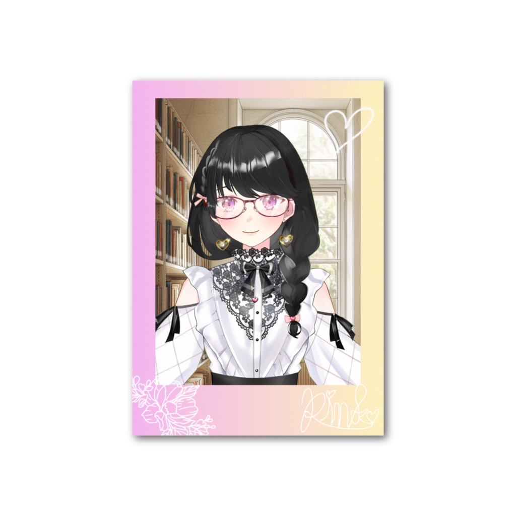 直筆サイン入りリン子フォト風カード(黒)