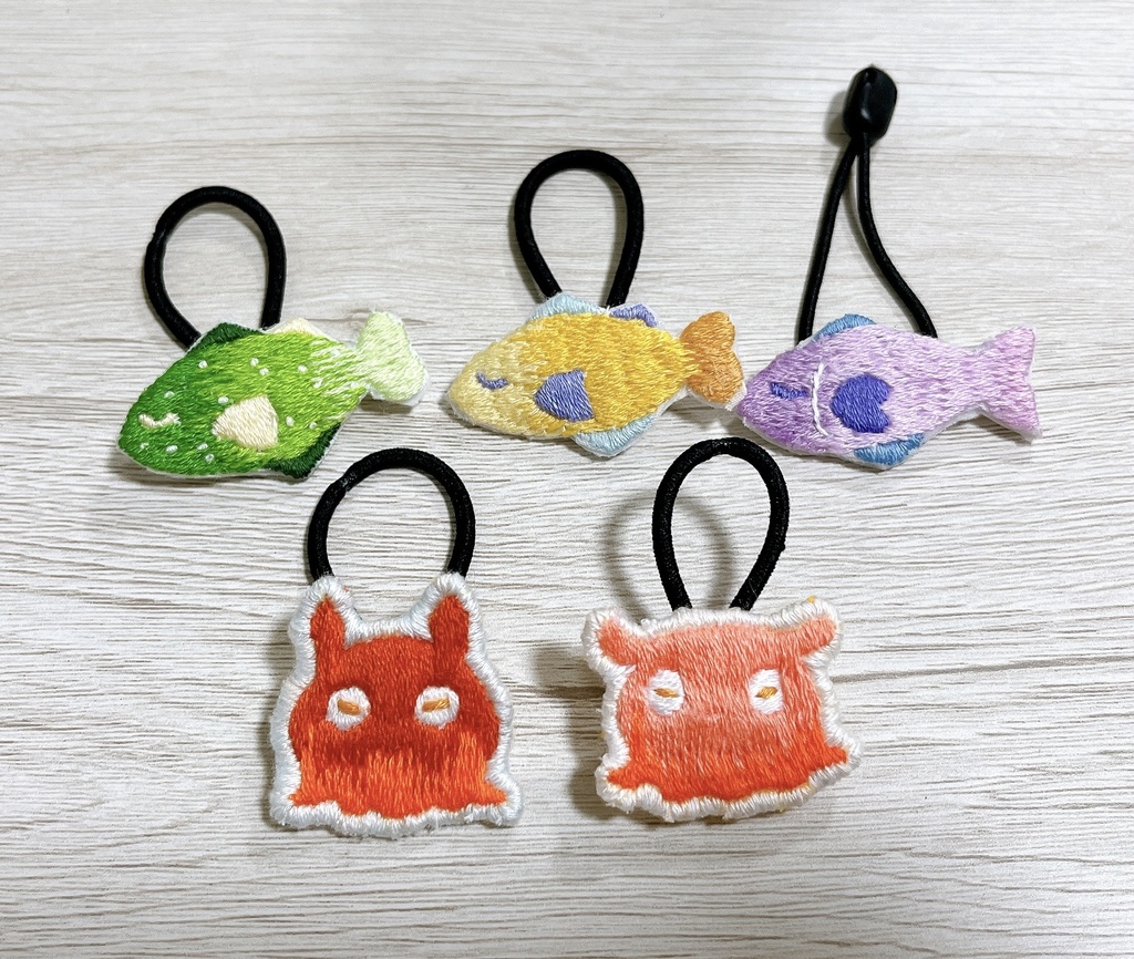 【刺繍】海の仲間ヘアゴム🐟