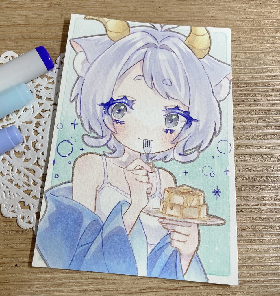 【原画】🐐🥞🩵