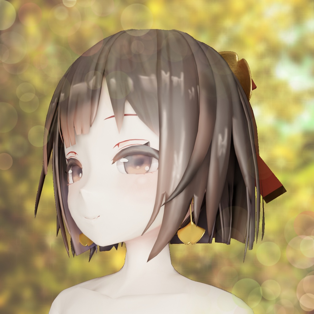 【VRChat用】ginkgo earings イチョウの葉ピアス