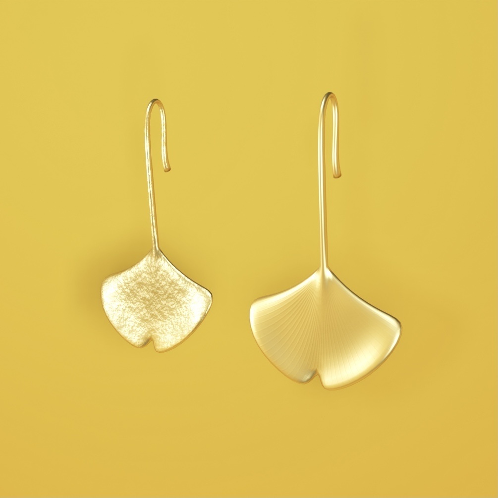 【VRChat用】ginkgo earings イチョウの葉ピアス