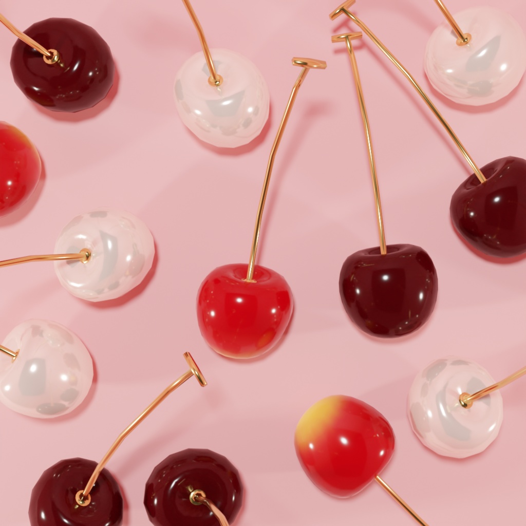 【VRChat用】cherry earings さくらんぼのピアス