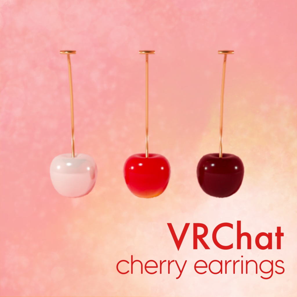 【VRChat用】cherry earings さくらんぼのピアス